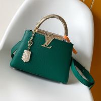 Louis Vuitton Capucines BB Handbag in Taurillon and Python Leather N89366 Green