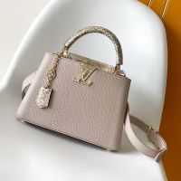 Louis Vuitton Capucines BB Handbag in Taurillon and Python Leather N89365 Grey