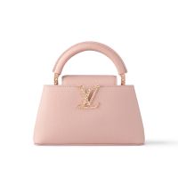 Louis Vuitton Capucines East-West Mini Handbag in Grained Calfskin M24666 Pink