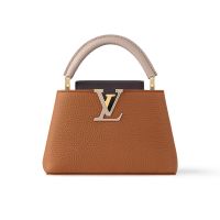 Louis Vuitton Capucines Mini Handbag in Taurillon Leather M14176 Brown