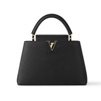 Louis Vuitton Capucines MM Handbag in Taurillon Leather M24727 Black