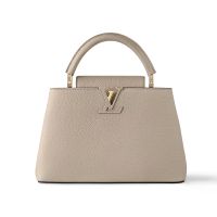 Louis Vuitton Capucines MM Handbag in Taurillon Leather M24745 Grey