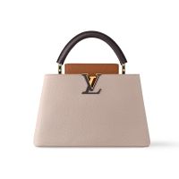 Louis Vuitton Capucines MM Handbag in Taurillon Leather M12956 Light Coffee