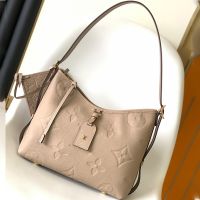 Louis Vuitton CarryAll PM Bag in Monogram Empreinte Leather M46277 Apricot