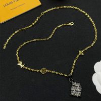 Louis Vuitton LV Chocolate Bar Pendant Necklace in Metal Gold
