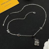 Louis Vuitton LV Chocolate Bar Pendant Necklace in Metal Silver