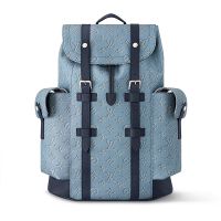 Louis Vuitton Christopher MM Backpack in Monogram Heritage Canvas M14676 Blue