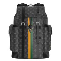 Louis Vuitton Christopher MM Backpack in Monogram Eclipse Canvas with Stripes