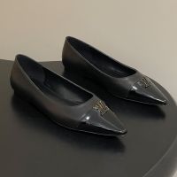 Louis Vuitton City Flat Ballerinas Women Plain Calf Leather and Glazed Calf Leather Black