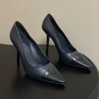Louis Vuitton City Pumps 90mm Women Plain Calf Leather and Glazed Patent Leather Navy Blue