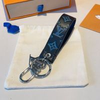 Louis Vuitton LV Dragonne Key Holder in Monogram Shadow Leather Navy Blue