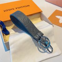 Louis Vuitton LV Dragonne Key Holder in Monogram Shadow Leather Grey