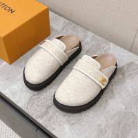 Louis Vuitton LV Cosy Flat Comfort Clogs Unisex Wool Beige