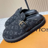 Louis Vuitton LV Cosy Flat Comfort Clogs Unisex Monogram Denim Black
