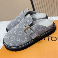 Louis Vuitton LV Cosy Flat Comfort Clogs Unisex Monogram Denim Grey