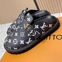 Louis Vuitton LV Cosy Flat Comfort Clogs Unisex Monogram Canvas Black/White