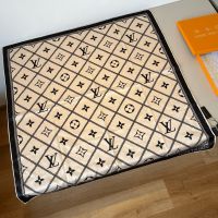 Louis Vuitton Croisillon Square 90 Scarf in Silk Beige