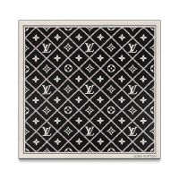 Louis Vuitton Croisillon Square 90 Scarf in Silk Black