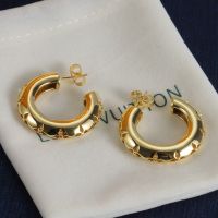 Louis Vuitton LV Crown Earrings in Blossom Engraved Metal Gold