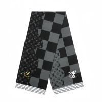 Louis Vuitton x Nigo Damier Geant Wave Monogram Scarf in Wool MP2701 Black