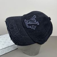 Louis Vuitton LV Flower Baseball Cap in Washed Denim with Vuitton Signature Visor Black