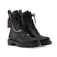 Louis Vuitton District Ranger Ankle Boots Unisex Plain Calf Leather 1AIBSZ Black