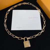 Louis Vuitton LV Edge Cadenas Necklace in Metal MP2993 Gold