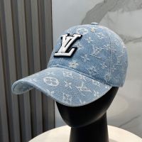 Louis Vuitton LV Signature Baseball Cap in Monogram Denim Light Blue