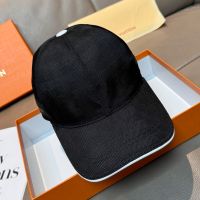 Louis Vuitton Baseball Cap in Damier Graphite Cotton with Louis Vuitton Signature Black