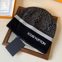 Louis Vuitton Beanie in Monogram Wool with Louis Vuitton Signature Black