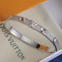 Louis Vuitton Empreinte Bangle in Metal and Crystals Silver