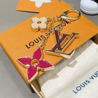 Louis Vuitton Fleur de Monogram Bag Charm in Metal Gold/Red