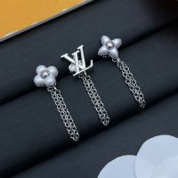 Louis Vuitton LV Floragram Earrings in Metal with Chain Links Silver