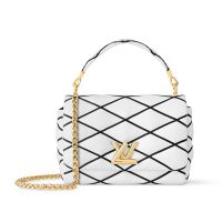 Louis Vuitton GO-14 MM Handbag In Lambskin M22890 White