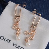 Louis Vuitton LV Iconic Hook Earrings in Metal with Pearl Rose Gold