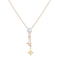 Louis Vuitton Idylle Blossom Y Pendant Necklace in Metal and Diamonds Q94329 Rose Gold