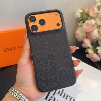 Louis Vuitton iPhone Case in Monogram Embossed Grained Calfskin Black