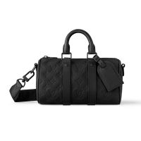 Louis Vuitton Keepall Bandouliere 25 Bag in Monogram Taurillon Leather M20900 Black