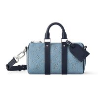 Louis Vuitton Keepall Bandouliere 25 Bag in Monogram Heritage Canvas M14681 Blue