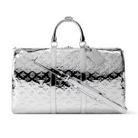 Louis Vuitton Keepall Bandouliere 50 Bag in Monogram Canvas M26766 Silver