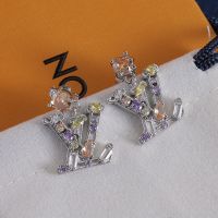 Louis Vuitton Lady LV Pendant Earrings in Metal with Diamonds Silver