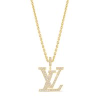 Louis Vuitton LV Necklace In Metal with Crystals Q93848 Gold