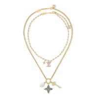 Louis Vuitton LV Layer Color Necklace in Metal M02318 Gold