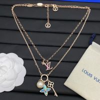 Louis Vuitton LV Layer Color Necklace in Metal Rose Gold
