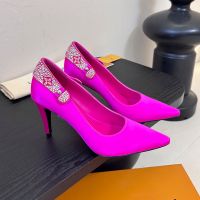 Louis Vuitton Legacy Pumps 100mm Women Satin and Strass Rose