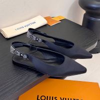 Louis Vuitton Legacy Slingback Ballerinas Women Satin and Strass Black