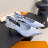 Louis Vuitton Legacy Slingback Pumps 55mm Women Satin and Strass Light Blue