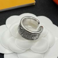 Louis Vuitton Les Gastons Vuitton Large Open Ring in Metal with Crystals Silver