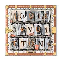 Louis Vuitton LV Library Square 90 Scarf in Silk Brown