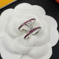 Louis Vuitton LV Iconic Two-Row Open Ring in Metal with Crystals Silver